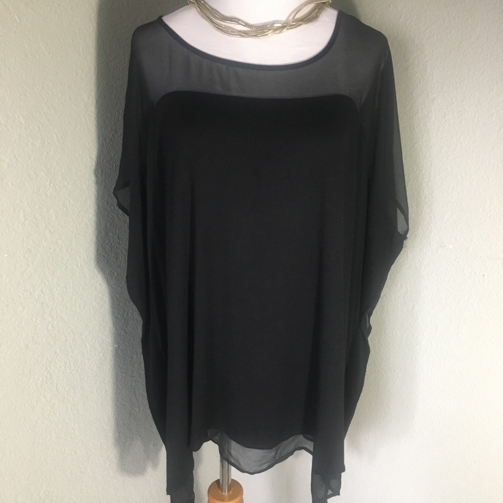 Jennifer Lopez Black & Sheer Blouse